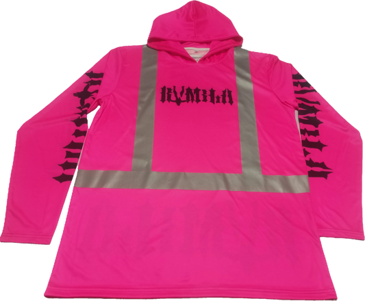 'Safety Pink' Hooded L/S Dryfit.