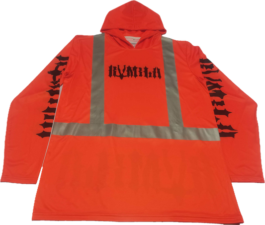 'Safety Orange' Hooded L/S Dryfit.